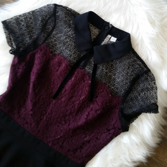 Elle Dresses & Skirts - B2G1 Elle Purple Black Lace Bow Dress